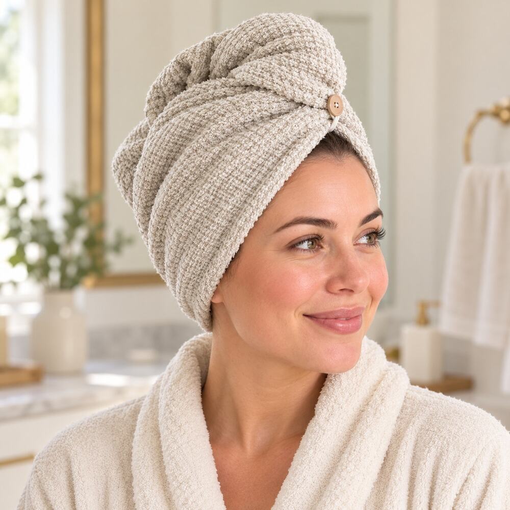 Hair Towel Terry Cloth Absorbent Dry Anti Frizz Twist